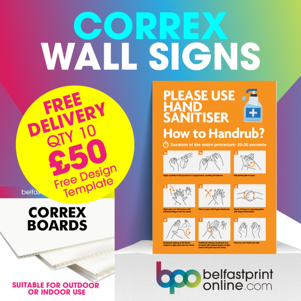 Coronavirus Wall Signs - Social Distancing Correx Signage A3, A2 - COVID 19 Safety Signage - Belfast Print Online