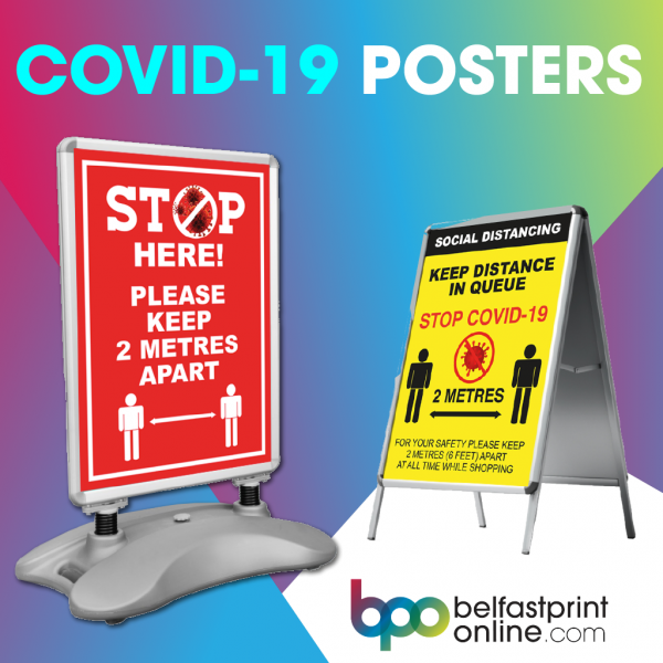 Coronavirus Outdoor Sign Posters Northern Ireland - Belfast Print Online