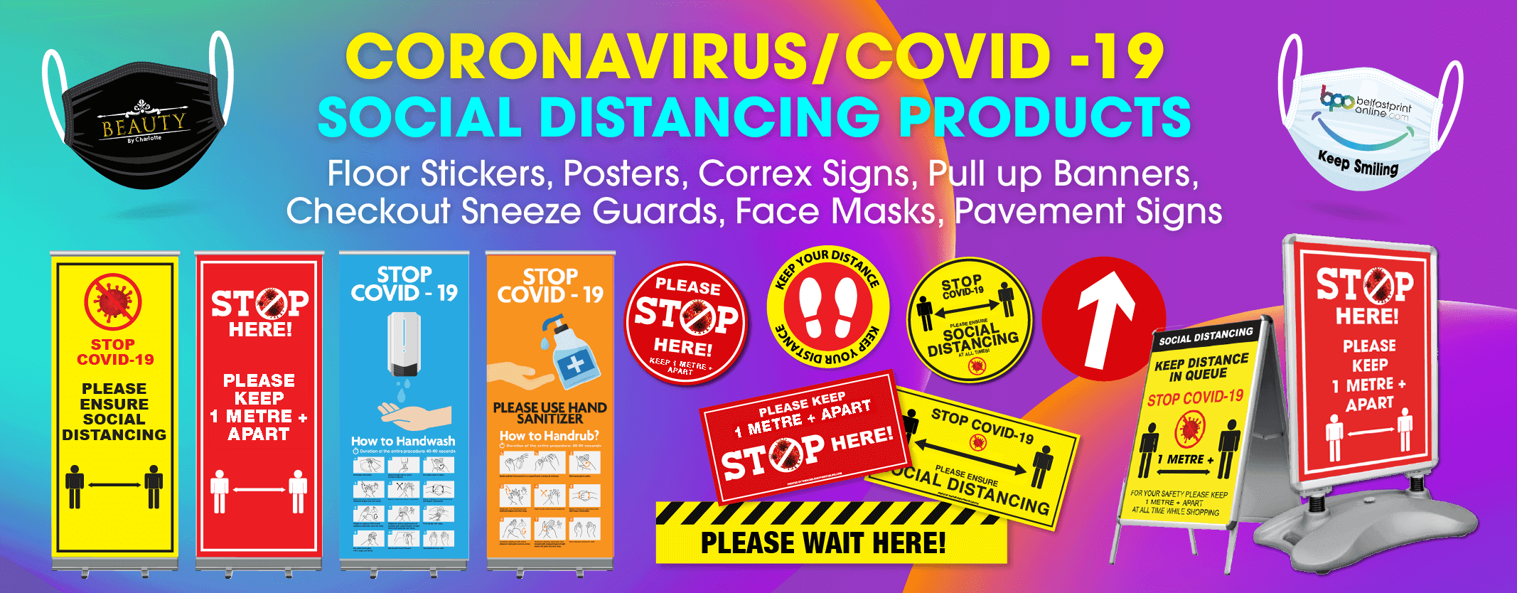 Coronavirus Safety Products Northern Ireland - Belfast Print Online