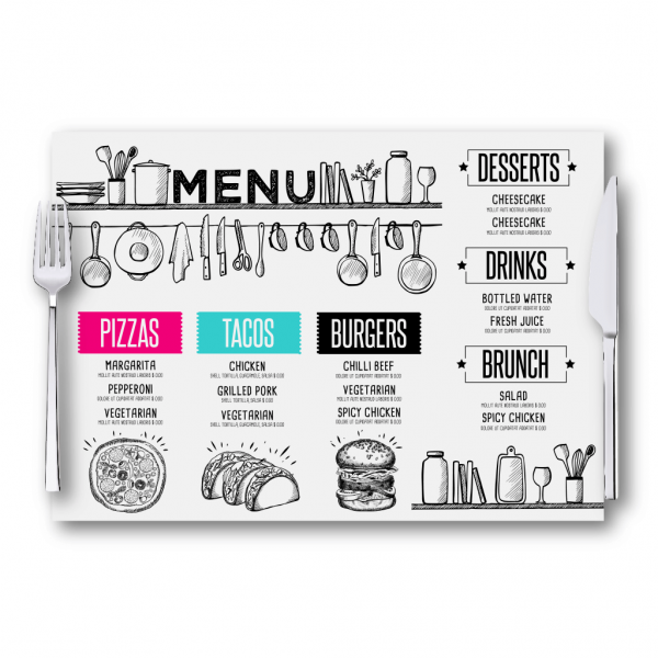 Printed Placemats - Disposable or Wipeable - Belfast Print Online