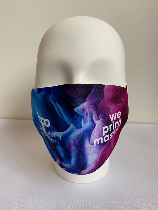 Printed Full Colour Face Masks, 2 layer with adjustable ear toggles - Belfast Print Online
