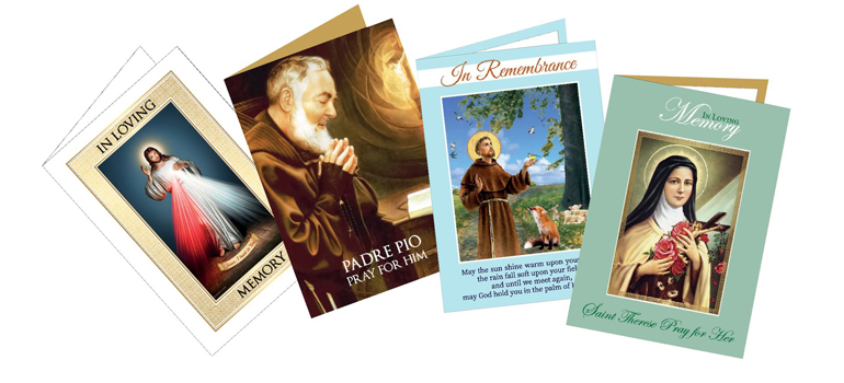 Catholic Memorial Cards professionally designed and printed | Memorial Cards Ireland